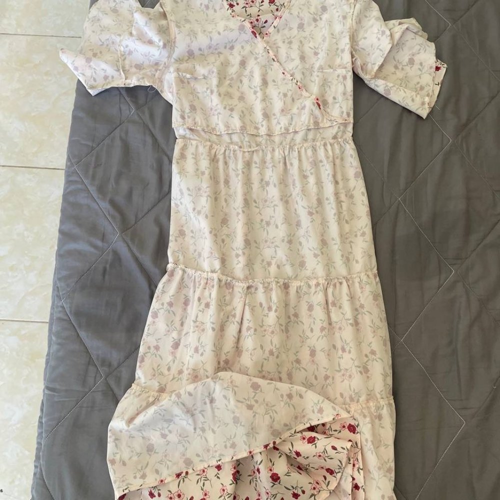 Vintage Classic Flowers Patent Long Dress